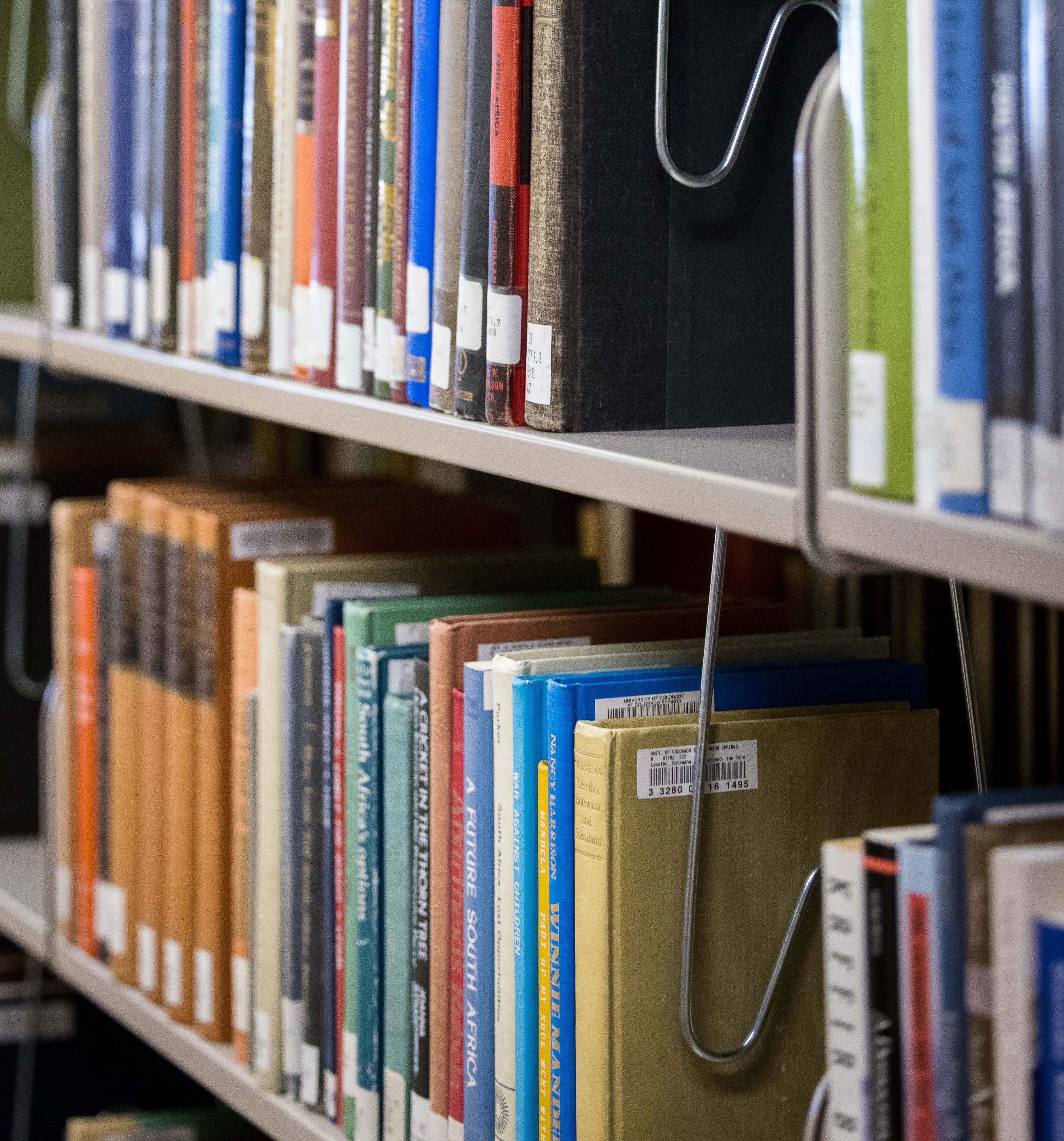 books on library shelf