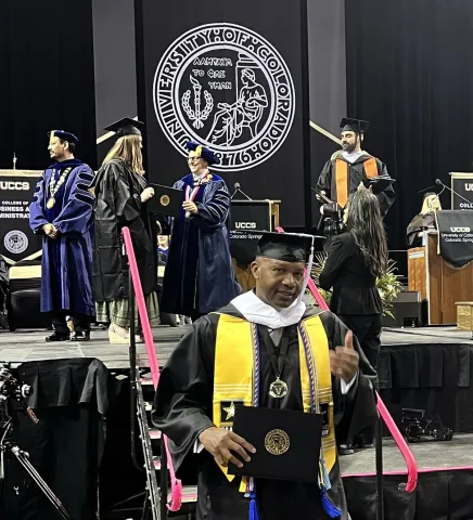 Sociology students getting their degrees on stage 